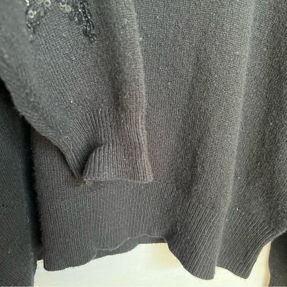 Zadig & Voltaire Black Wool & Cashmere Blend Star Motif Crew Neck Sweater. Sz XS - Picture 6 of 13